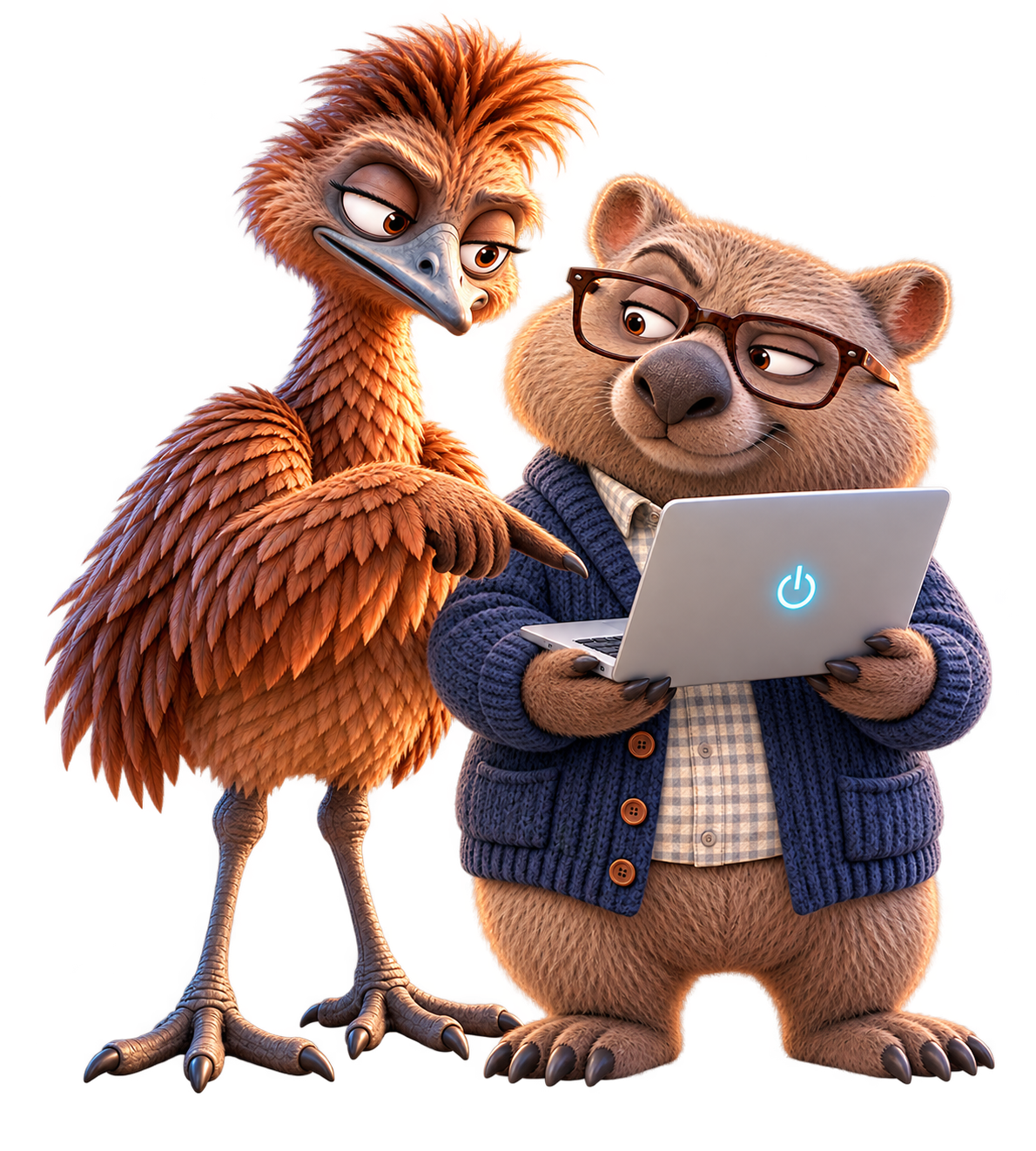 Gazza and Kevy setting up their VPN together on a laptop.